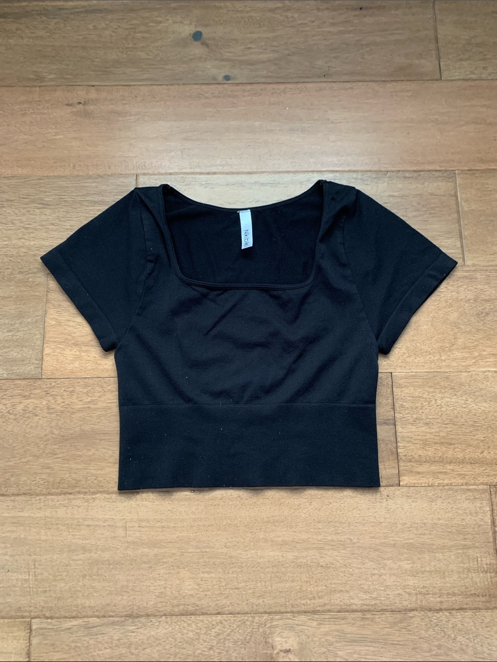 Nikibiki Black Square-Neck Crop Top